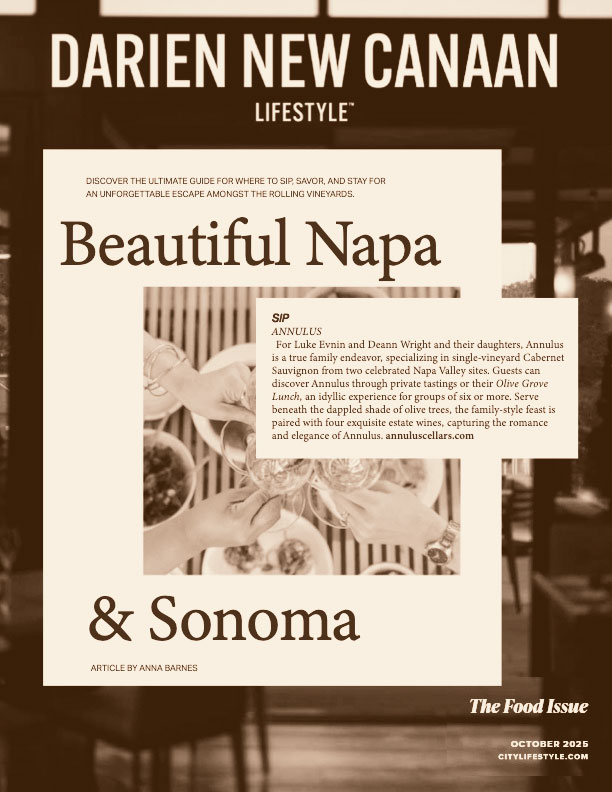 Darien New Canaan Lifestyle magazine cover in sepia